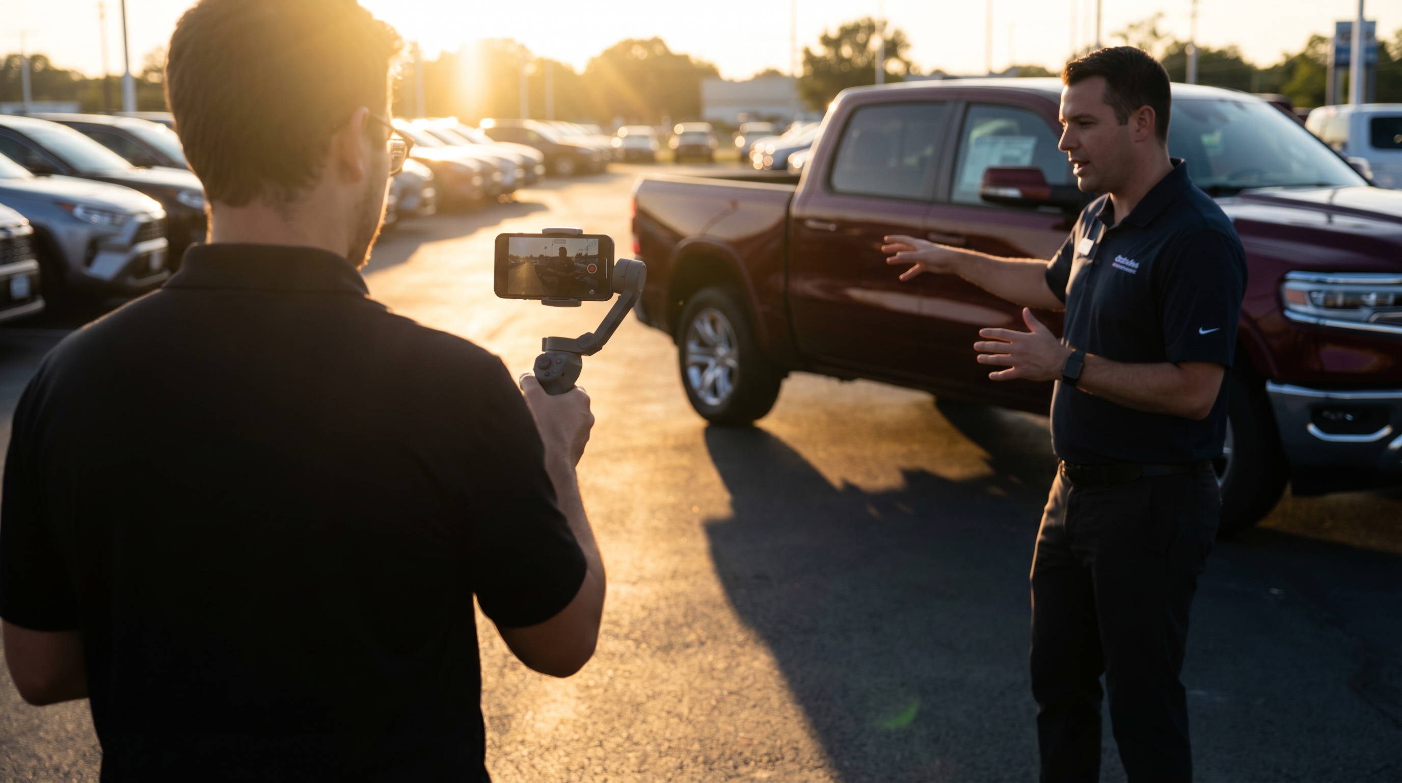 IMC shoot day on a dealership lot